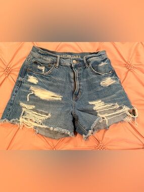 American Eagle Outfitters Distressed Denim Jean Shorts - Blue